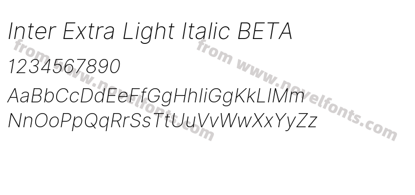 Inter Extra Light Italic BETAPreview