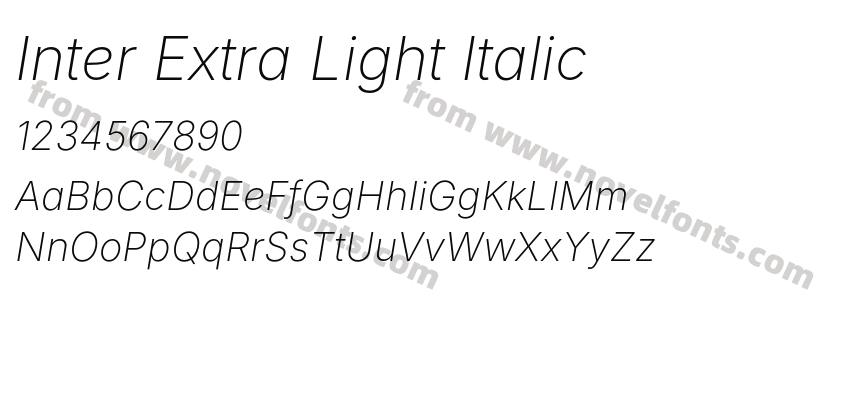 Inter Extra Light ItalicPreview