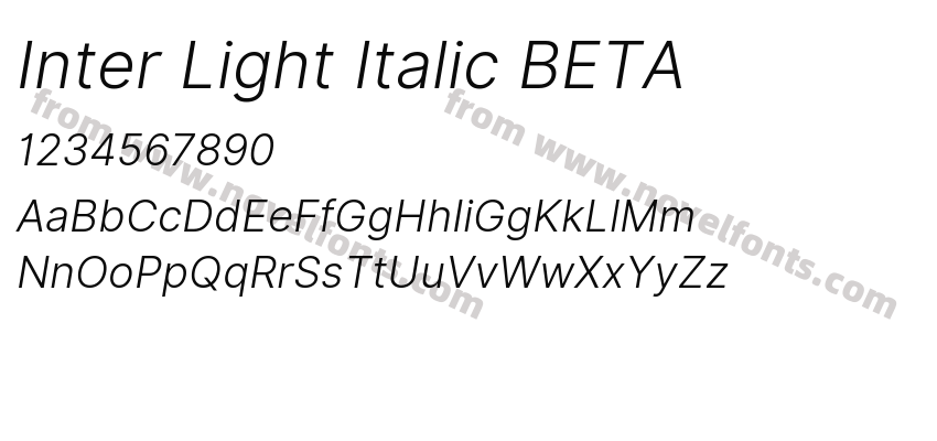 Inter Light Italic BETAPreview