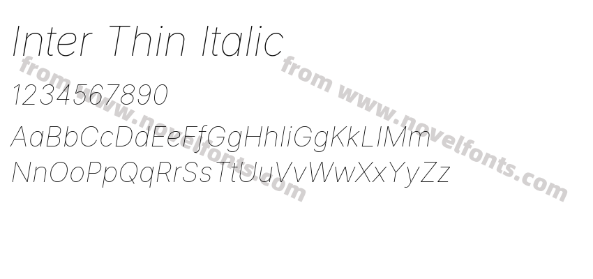 Inter Thin ItalicPreview