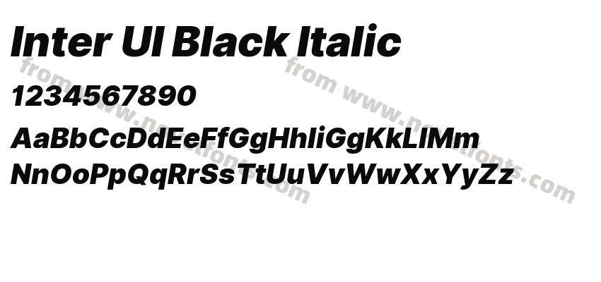 Inter UI Black ItalicPreview