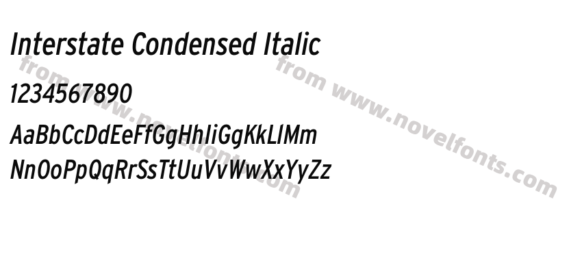Interstate Condensed ItalicPreview