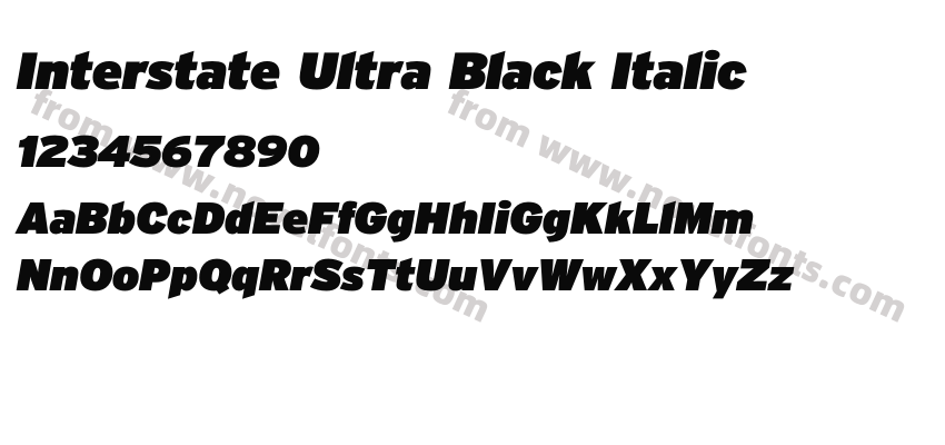 Interstate Ultra Black ItalicPreview