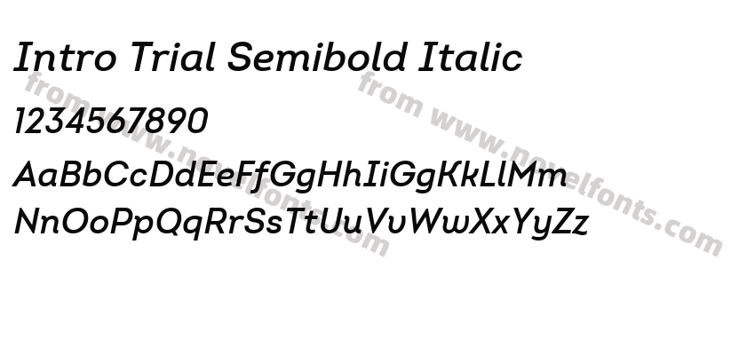 Intro Trial Semibold ItalicPreview