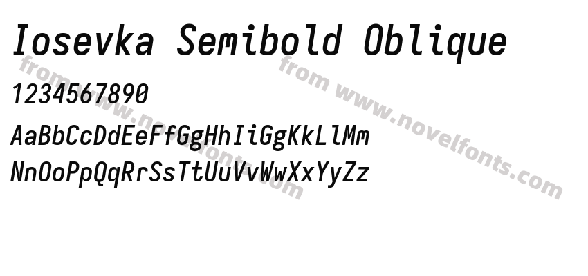 Iosevka Semibold ObliquePreview