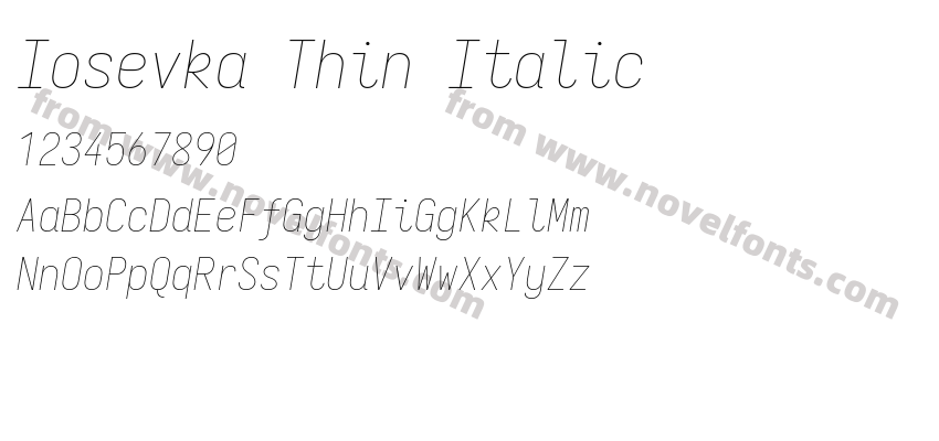 Iosevka Thin ItalicPreview