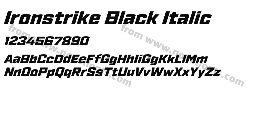Ironstrike Black ItalicPreview