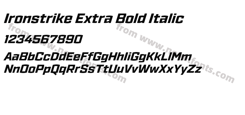 Ironstrike Extra Bold ItalicPreview