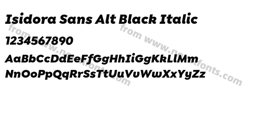 Isidora Sans Alt Black ItalicPreview