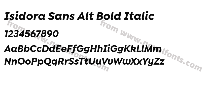 Isidora Sans Alt Bold ItalicPreview