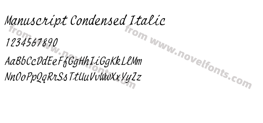 Manuscript Condensed ItalicPreview