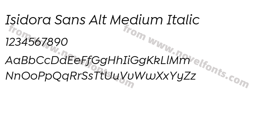 Isidora Sans Alt Medium ItalicPreview
