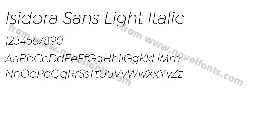 Isidora Sans Light ItalicPreview