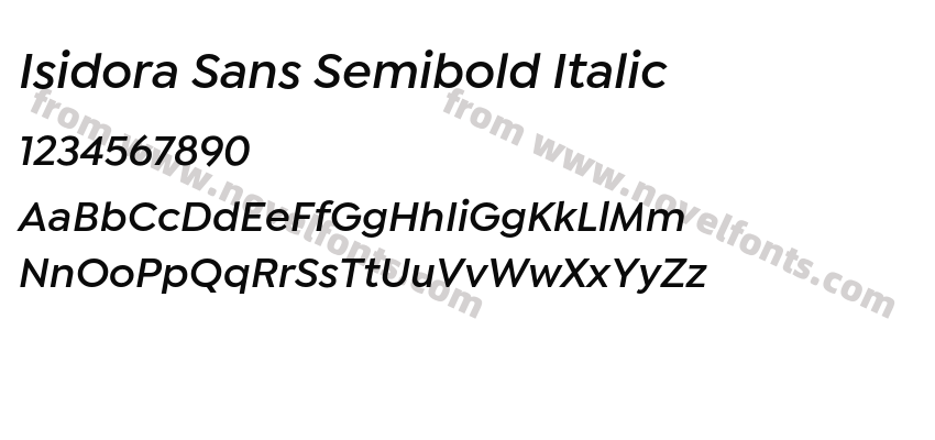 Isidora Sans Semibold ItalicPreview