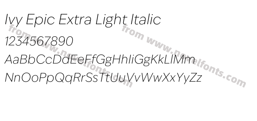 Ivy Epic Extra Light ItalicPreview