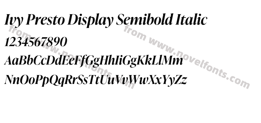 Ivy Presto Display Semibold ItalicPreview