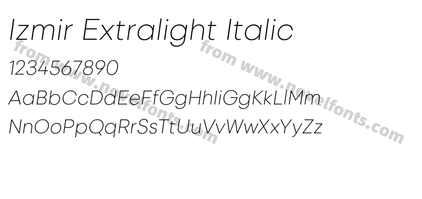Izmir Extralight ItalicPreview