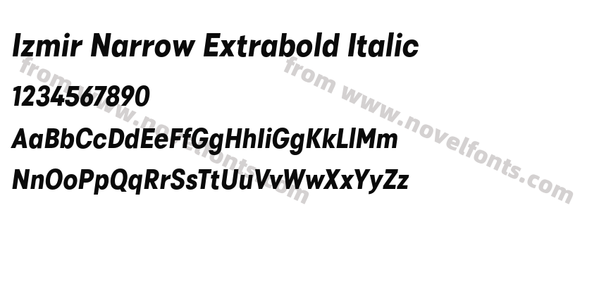 Izmir Narrow Extrabold ItalicPreview
