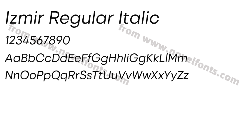 Izmir Regular ItalicPreview