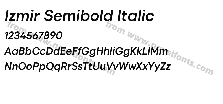 Izmir Semibold ItalicPreview