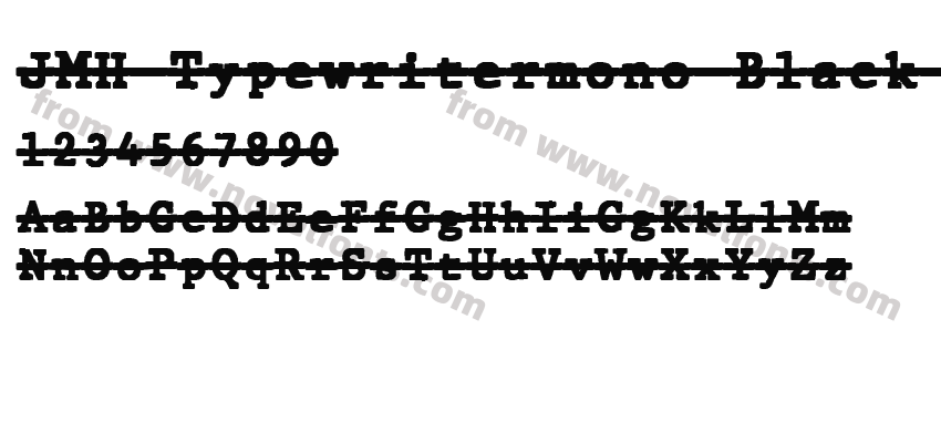 JMH Typewritermono Black Over ReguPreview