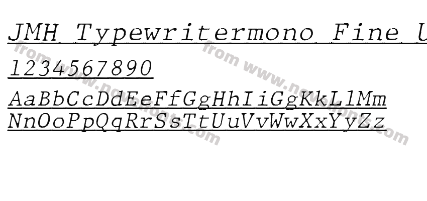 JMH Typewritermono Fine Under ItalPreview