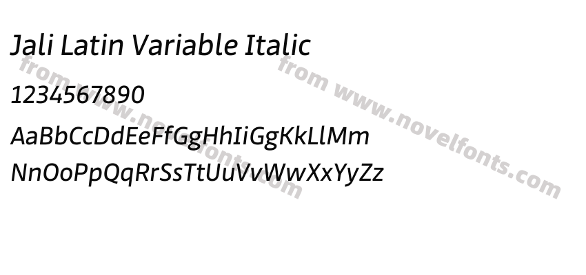 Jali Latin Variable ItalicPreview