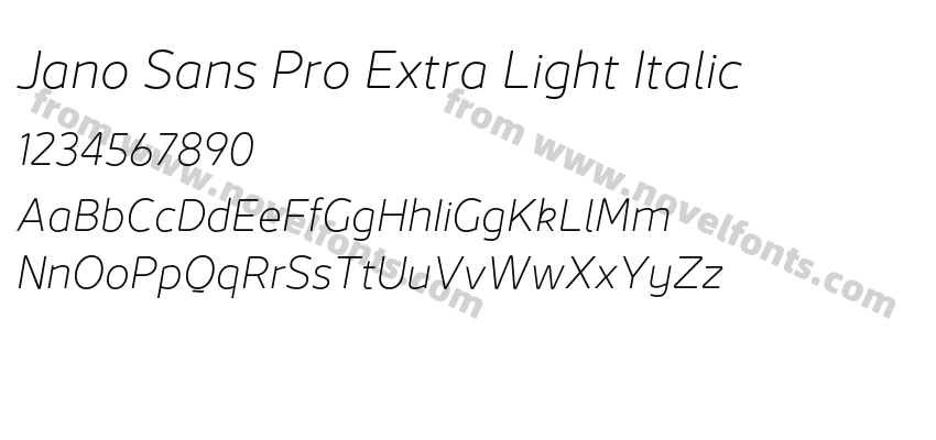 Jano Sans Pro Extra Light ItalicPreview