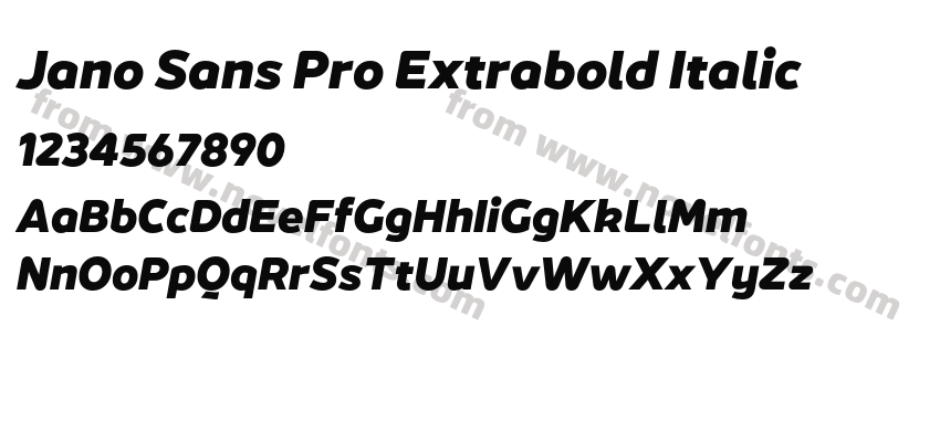 Jano Sans Pro Extrabold ItalicPreview