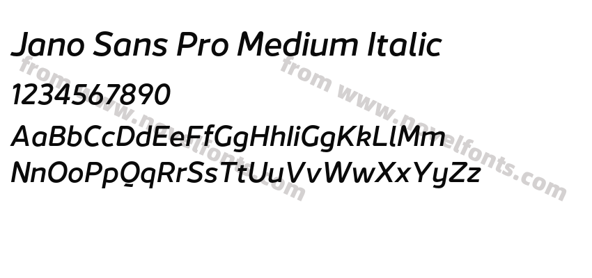 Jano Sans Pro Medium ItalicPreview
