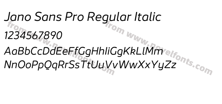 Jano Sans Pro Regular ItalicPreview