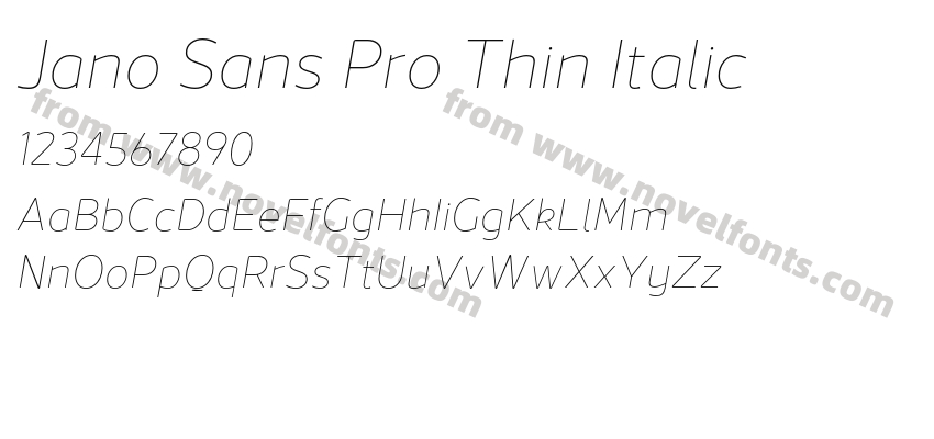 Jano Sans Pro Thin ItalicPreview