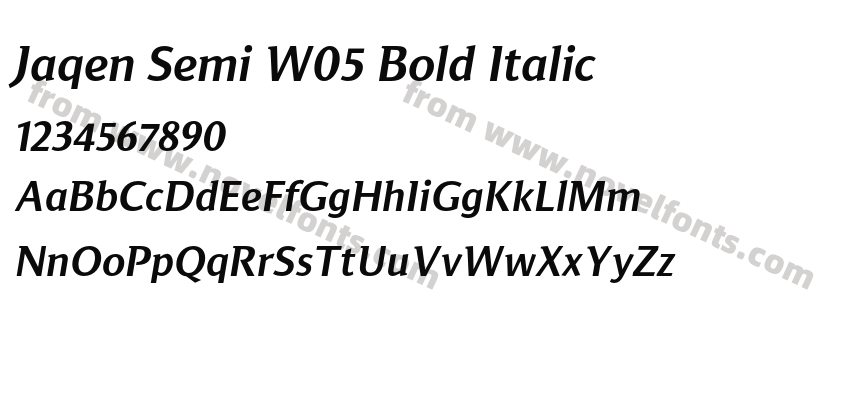 Jaqen Semi W05 Bold ItalicPreview