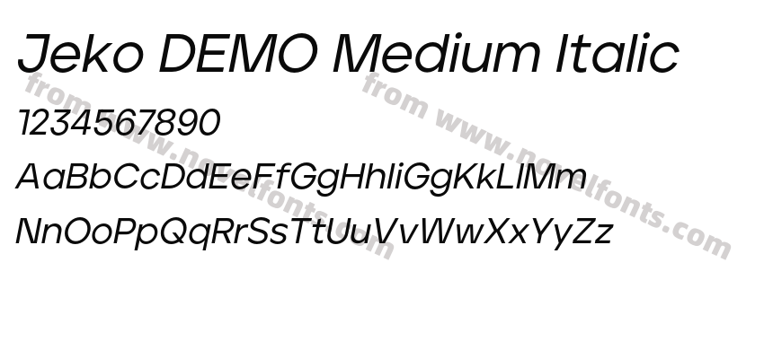 Jeko DEMO Medium ItalicPreview