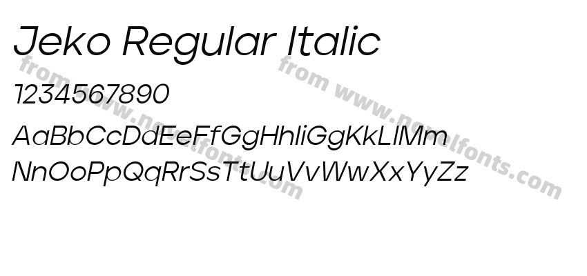 Jeko Regular ItalicPreview
