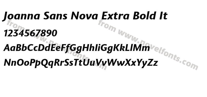 Joanna Sans Nova Extra Bold ItPreview