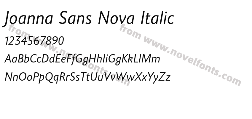 Joanna Sans Nova ItalicPreview