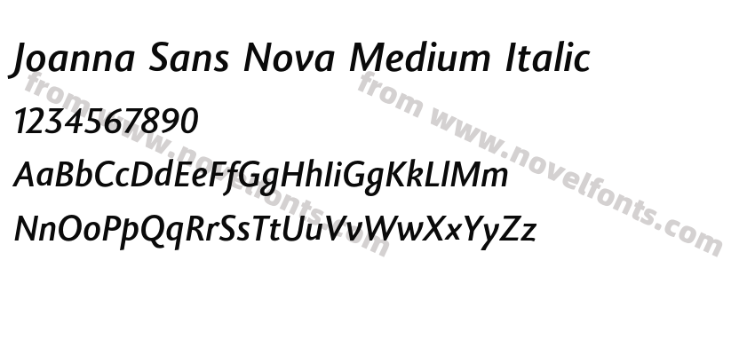 Joanna Sans Nova Medium ItalicPreview
