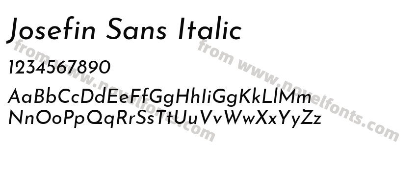 Josefin Sans ItalicPreview
