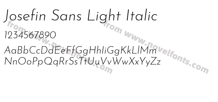 Josefin Sans Light ItalicPreview