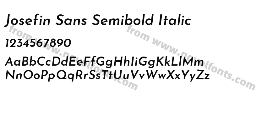 Josefin Sans Semibold ItalicPreview