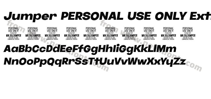 Jumper PERSONAL USE ONLY Extra Bold ItalicPreview