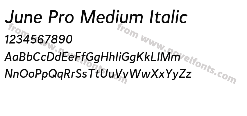 June Pro Medium ItalicPreview