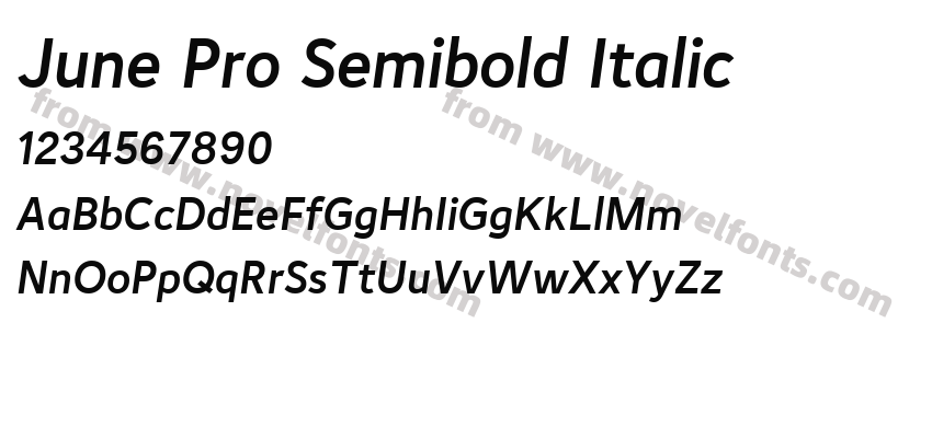 June Pro Semibold ItalicPreview