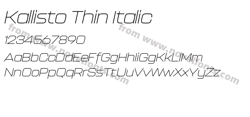 Kallisto Thin ItalicPreview