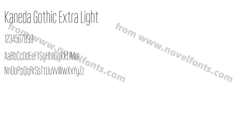 Kaneda Gothic Extra LightPreview