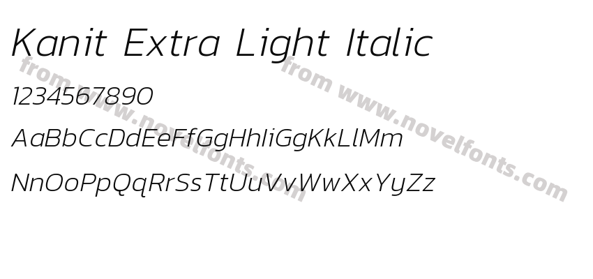 Kanit Extra Light ItalicPreview