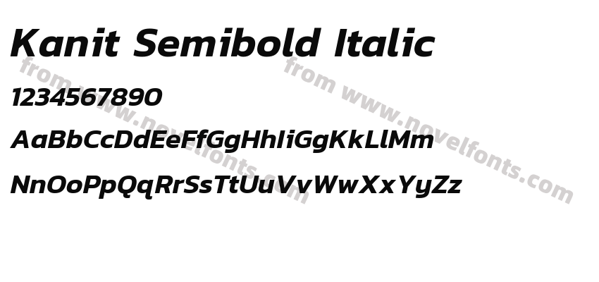Kanit Semibold ItalicPreview