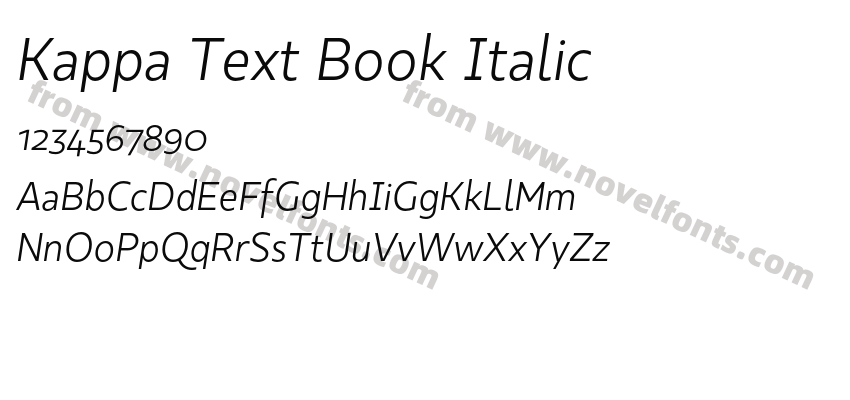 Kappa Text Book ItalicPreview