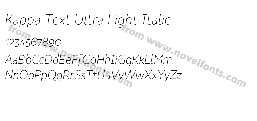 Kappa Text Ultra Light ItalicPreview